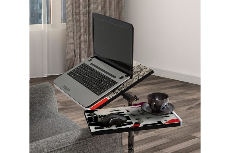 Ollier Ståskrivebord 67 cm - Hvid/Sort - Møbler - Borde - Kontorbord - Skrivebord - hæve-sænke-bord