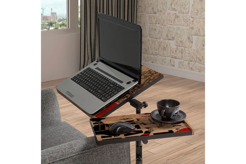 Ollier Ståskrivebord 67 cm - Træ/natur/Sort - Møbler - Borde - Kontorbord - Skrivebord - hæve-sænke-bord