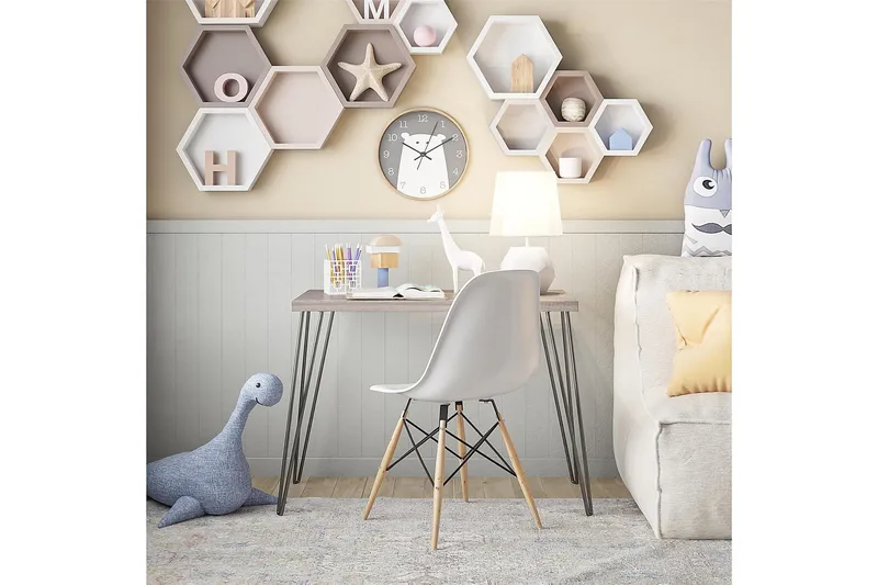 Owen Skrivebord 102 cm Grå/Sort - Dorel Home - Møbler - Borde - Kontorbord - Skrivebord