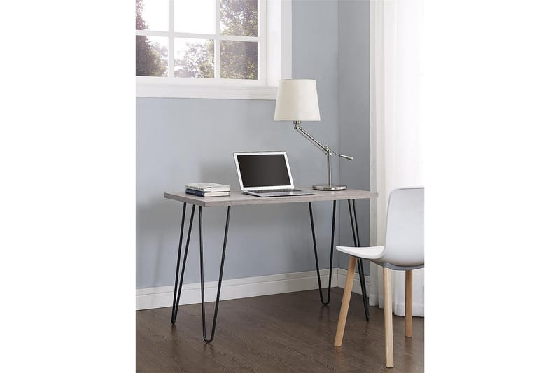 Owen Skrivebord 102 cm Grå/Sort - Dorel Home - Møbler - Borde - Kontorbord - Skrivebord