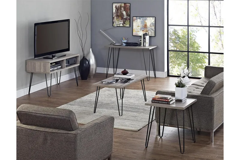 Owen Skrivebord 102 cm Grå/Sort - Dorel Home - Møbler - Borde - Kontorbord - Skrivebord