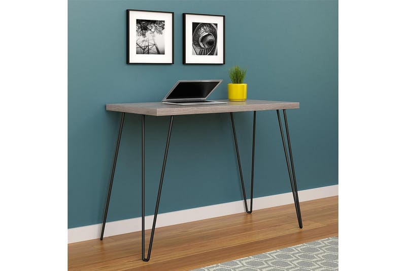 Owen Skrivebord 102 cm Grå/Sort - Dorel Home - Møbler - Borde - Kontorbord - Skrivebord