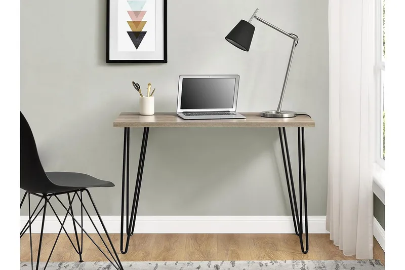 Owen Skrivebord 102 cm Natur/Sort - Dorel Home - Møbler - Borde - Kontorbord - Skrivebord