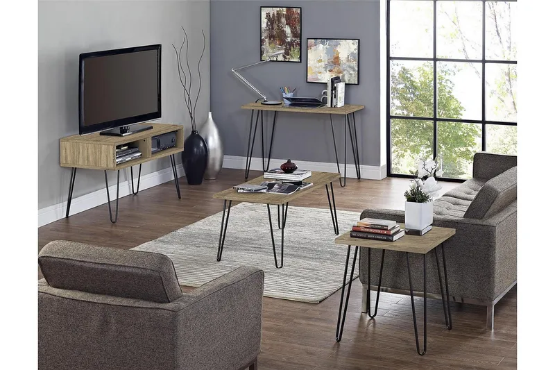 Owen Skrivebord 102 cm Natur/Sort - Dorel Home - Møbler - Borde - Kontorbord - Skrivebord