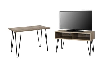Owen Skrivebord 102 cm Natur/Sort - Dorel Home - Møbler - Borde - Kontorbord - Skrivebord
