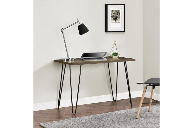 Owen Skrivebord 102 cm Valnøddebrun/Sort - Dorel Home - Møbler - Borde - Kontorbord - Skrivebord