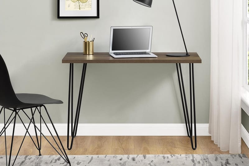 Owen Skrivebord 102 cm Valnøddebrun/Sort - Dorel Home - Møbler - Borde - Kontorbord - Skrivebord