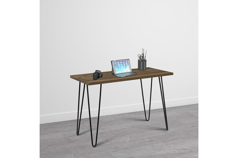 Owen Skrivebord 102 cm Valnøddebrun/Sort - Dorel Home - Møbler - Borde - Kontorbord - Skrivebord