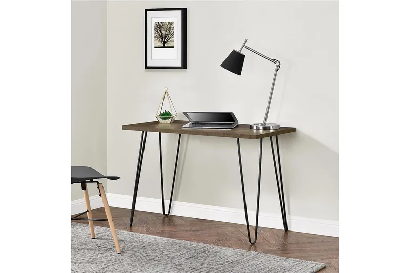 Owen Skrivebord 102 cm Valnøddebrun/Sort - Dorel Home - Møbler - Borde - Kontorbord - Skrivebord