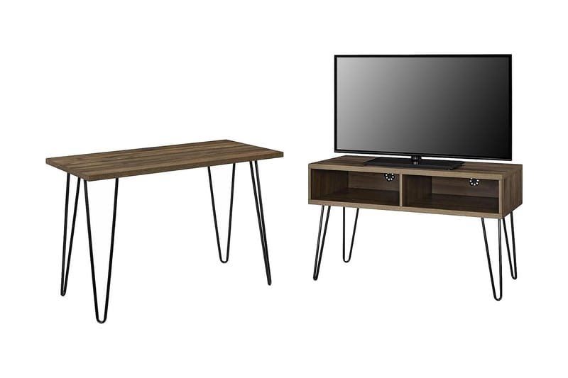 Owen Skrivebord 102 cm Valnøddebrun/Sort - Dorel Home - Møbler - Borde - Kontorbord - Skrivebord