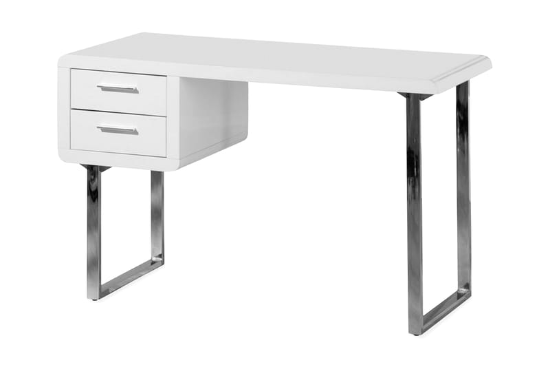 Pallas Skrivebord 120 cm med Opbevaring 2 Skuffer - Hvid/Krom - Møbler - Borde - Kontorbord - Skrivebord