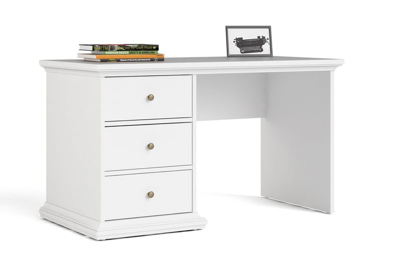 Paris Skrivebord 130 cm - Hvid - Møbler - Borde - Kontorbord - Skrivebord