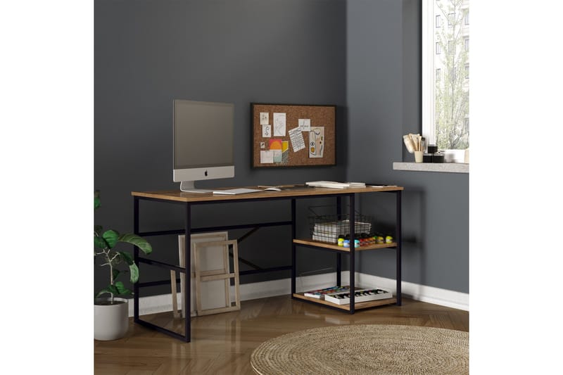 Parythe Skrivebord 160x75x160 cm med opbevaring - Grøn - Møbler - Borde - Kontorbord - Skrivebord