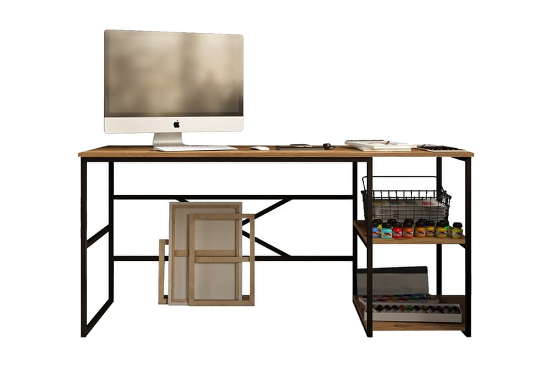Parythe Skrivebord 160x75x160 cm med opbevaring - Grøn - Møbler - Borde - Kontorbord - Skrivebord