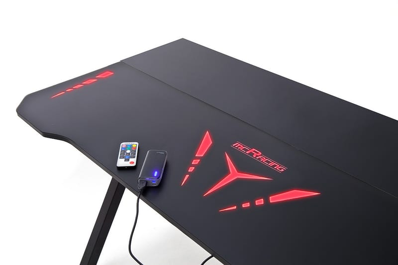 Pernia Basic 4 Gaming Skrivebord 120 cm - Glas/Sort - Skrivebord - Computerbord