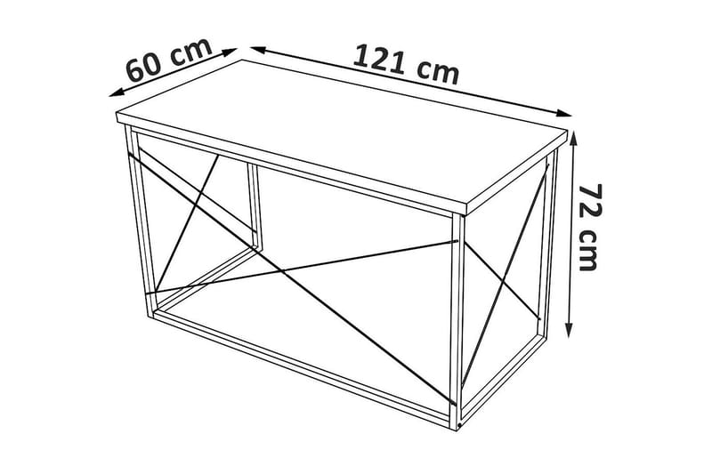 Piaam Skrivebord 121x72x121 cm - Brun - Skrivebord