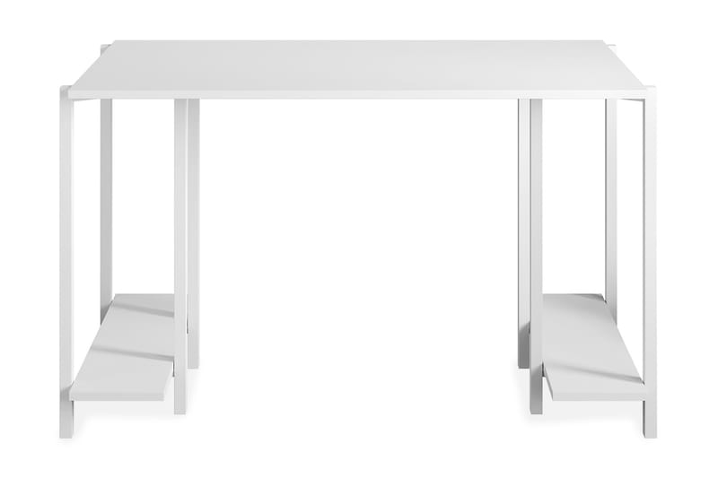 Pinnarp Skrivebord 125 cm med Opbevaring 2 Hylder - Hvid - Skrivebord