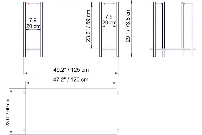 Pinnarp Skrivebord 125 cm med Opbevaring 2 Hylder - Hvid - Skrivebord