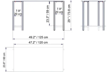 Pinnarp Skrivebord 125 cm med Opbevaring 2 Hylder - Hvid - Møbler - Borde - Kontorbord - Skrivebord