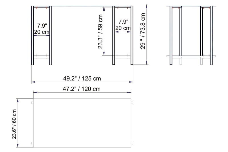 Pinnarp Skrivebord 125 cm med Opbevaring 2 Hylder Marmormøns - Hvid - Møbler - Borde - Kontorbord - Skrivebord