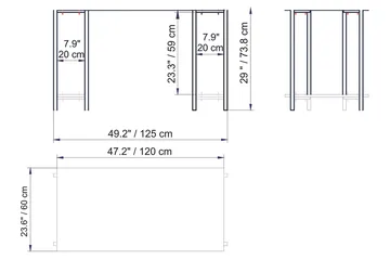 Pinnarp Skrivebord 125 cm med Opbevaring 2 Hylder Marmormøns - Hvid - Møbler - Borde - Kontorbord - Skrivebord