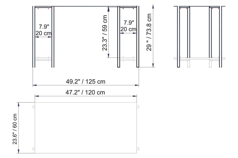 Pinnarp Skrivebord 125 cm med Opbevaring 2 Hylder Marmormøns - Hvid - Møbler - Borde - Kontorbord - Skrivebord