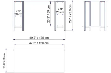 Pinnarp Skrivebord 125 cm med Opbevaring 2 Hylder - Natur/Sort - Møbler - Borde - Kontorbord - Skrivebord
