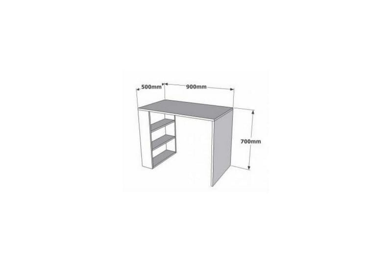 Postlethwaite Skrivebord 90 cm med Opbevaring Hylder - Valnøddebrun - Møbler - Borde - Kontorbord - Skrivebord