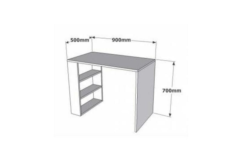 Puqa Design Skrivebord 90 cm med Opbevaring Hylder - Valnøddebrun - Møbler - Borde - Kontorbord - Skrivebord