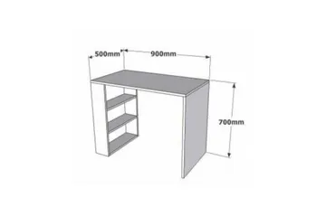 Puqa Design Skrivebord 90 cm med Opbevaring Hylder - Valnøddebrun - Møbler - Borde - Kontorbord - Skrivebord