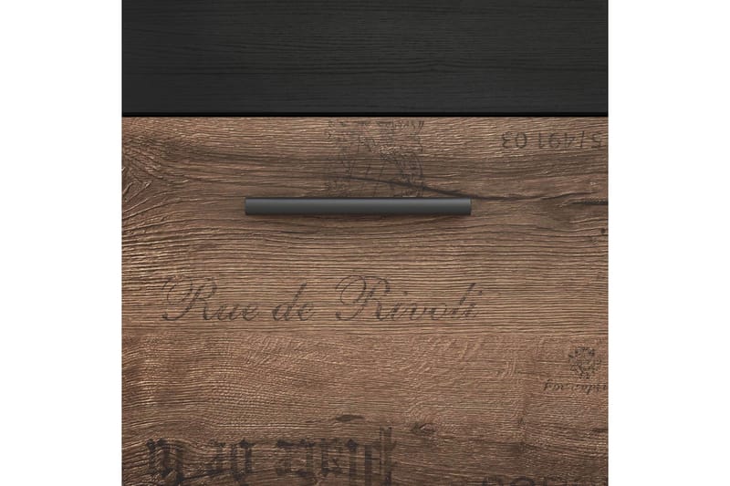 Purgason Skrivebord 110 cm med Opbevaring Skuffe + Skab - Brun - Skrivebord