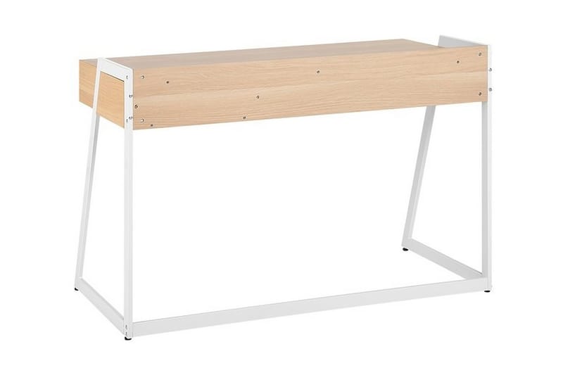 Quickborn Skrivebord 120 cm med Opbevaring Skuffe - Hvid/Lysebrun - Skrivebord