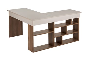Regar Skrivebord 130x72x120 cm - Cashmere og Walnut - Møbler - Borde - Kontorbord - Skrivebord - hjørneskrivebord