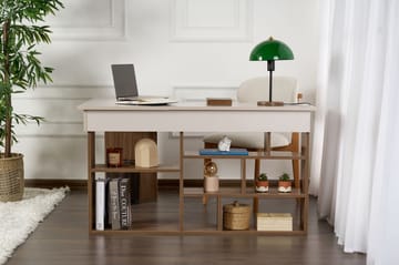 Regar Skrivebord 130x72x120 cm - Cashmere og Walnut - Møbler - Borde - Kontorbord - Skrivebord - hjørneskrivebord