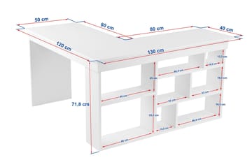 Regar Skrivebord 130x72x120 cm - Cashmere og Walnut - Møbler - Borde - Kontorbord - Skrivebord - hjørneskrivebord