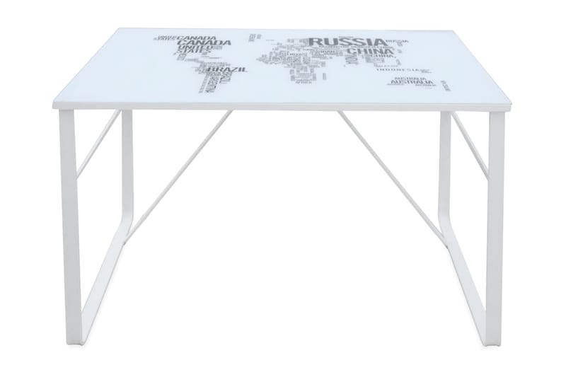 Rektangulært Skrivebord Med Påtrykt Verdenskort - Hvid - Møbler - Borde - Kontorbord - Skrivebord
