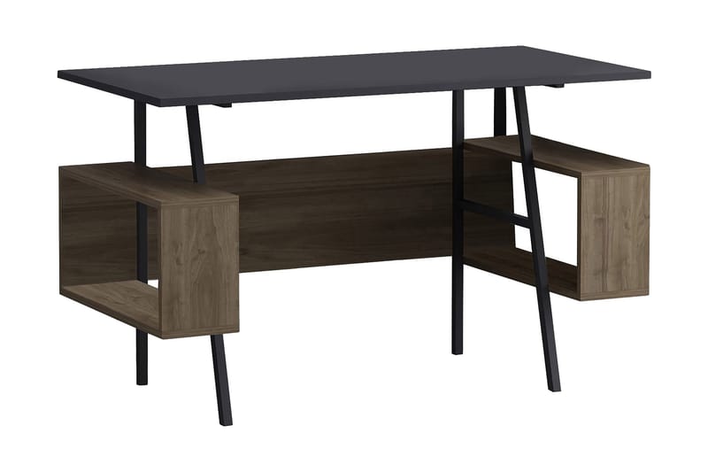 Rhederborg Skrivebord 120x73,8x120 cm med opbevaring - Antracit/Brun - Skrivebord