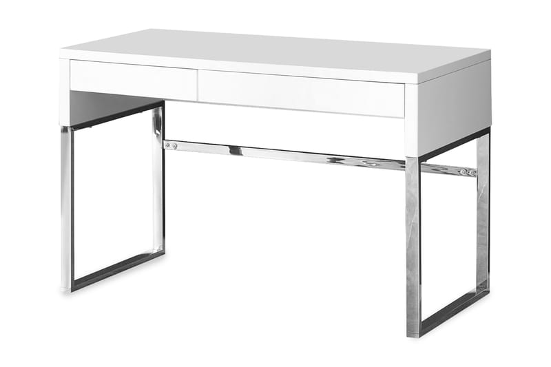 Rosaura Skrivebord 120 cm med Opbevaring Skuffer - Hvid/Krom - Skrivebord