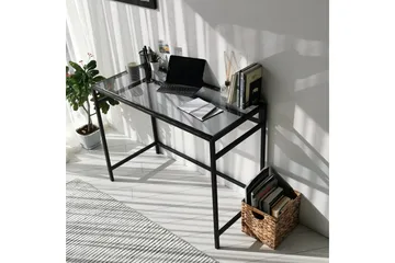 Sabani Skrivebord 100 cm - Glas/Røgfarvet/Sort - Møbler - Borde - Kontorbord - Skrivebord
