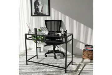 Sabani Skrivebord 100 cm - Glas/Røgfarvet/Sort - Møbler - Borde - Kontorbord - Skrivebord