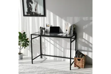 Sabani Skrivebord 100 cm - Glas/Røgfarvet/Sort - Møbler - Borde - Kontorbord - Skrivebord