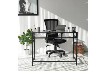 Sabani Skrivebord 100 cm - Glas/Røgfarvet/Sort - Møbler - Borde - Kontorbord - Skrivebord