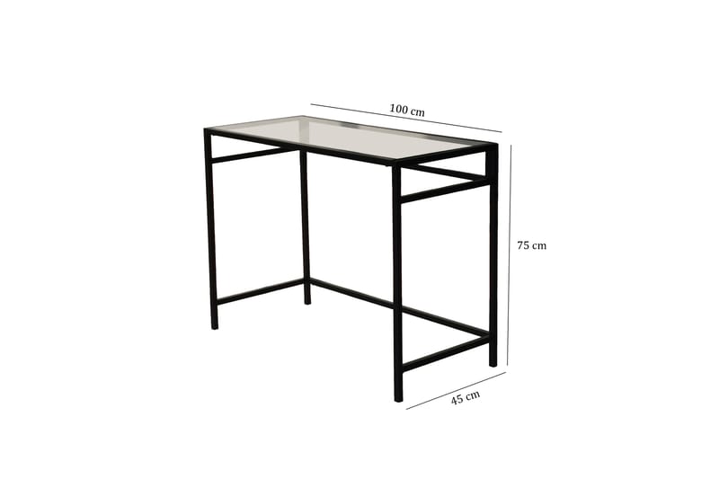 Sabani Skrivebord 100 cm - Glas/Sort - Møbler - Borde - Kontorbord - Skrivebord