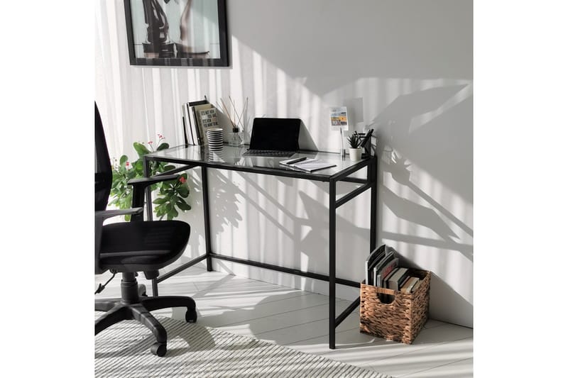 Sabani Skrivebord 100 cm - Glas/Sort - Møbler - Borde - Kontorbord - Skrivebord