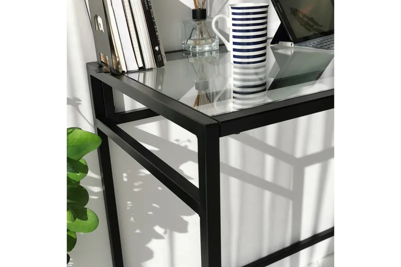 Sabani Skrivebord 100 cm - Glas/Sort - Møbler - Borde - Kontorbord - Skrivebord