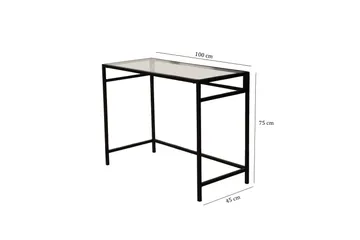 Sabani Skrivebord 100 cm - Glas/Sort - Møbler - Borde - Kontorbord - Skrivebord