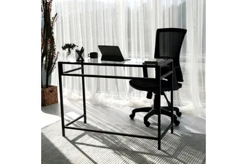 Sabani Skrivebord 100 cm - Glas/Sort - Møbler - Borde - Kontorbord - Skrivebord