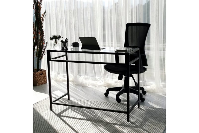 Sabani Skrivebord 100 cm - Glas/Sort - Møbler - Borde - Kontorbord - Skrivebord