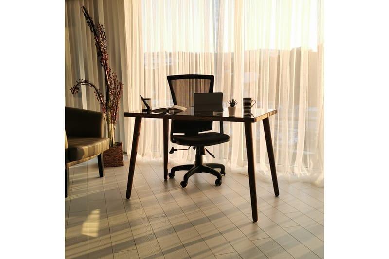 Sabani Skrivebord 110 cm - Glas/Valnøddebrun - Møbler - Borde - Kontorbord - Skrivebord