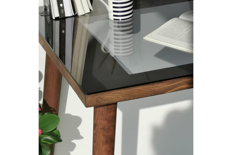 Sabani Skrivebord 110 cm - Glas/Valnøddebrun - Møbler - Borde - Kontorbord - Skrivebord